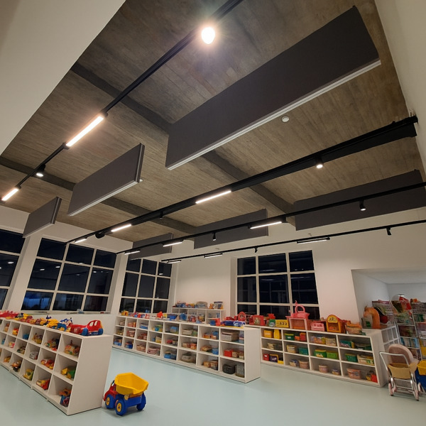 COUSTbaffles, grey,  in daycare